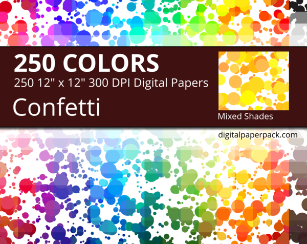 Confetti in different tints and sizes on a white background