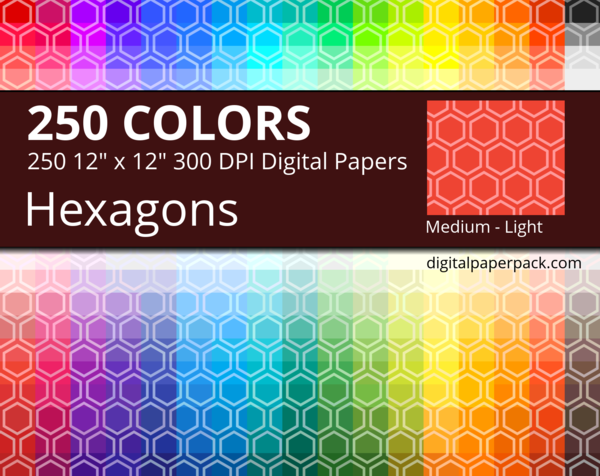 Medium lightly tinted hexagons on colored background