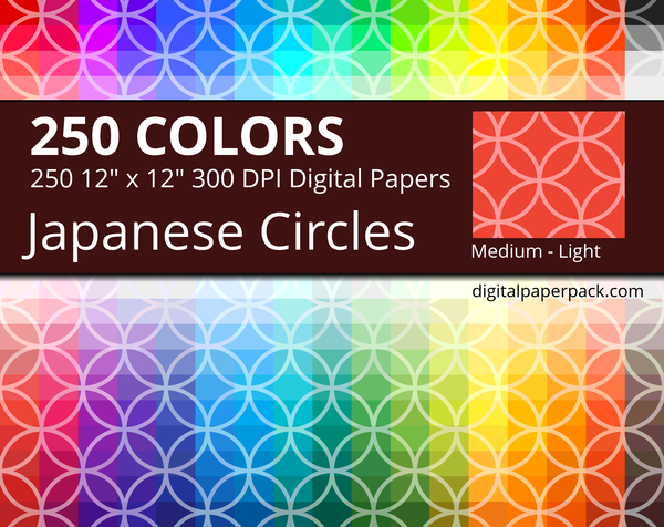 Medium lightly tinted Japanese intersecting circles / Shippou pattern on colored background